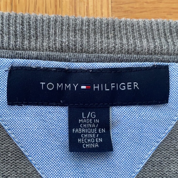 Tommy Hilfiger Gray crew neck sweater cotton - Picture 5 of 5